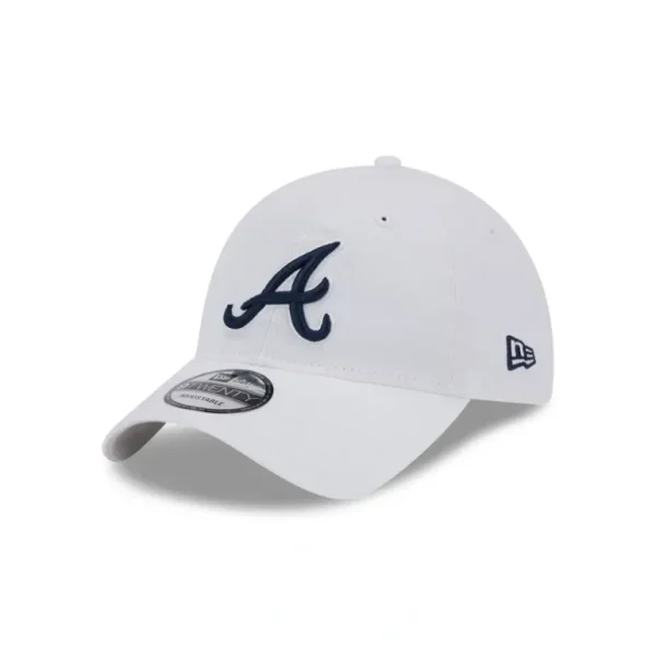 Outlet Atlanta Braves White 9TWENTY Adjustable Hat - KTGCaps - Baseball caps for various teams, purchased online at a discount