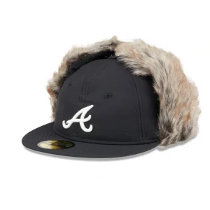 Online Atlanta Braves Winter Dog Ear Retro Crown 59FIFTY Fitted Hat - KTGCaps - Baseball caps for various teams, purchased online at a discount