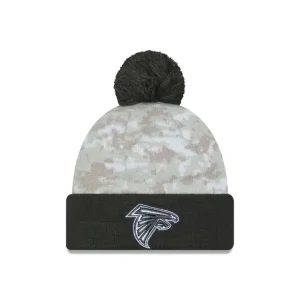 Outlet Atlanta Falcons 2024 Salute to Service Pom Knit Hat - KTGCaps - Baseball caps for various teams, purchased online at a discount