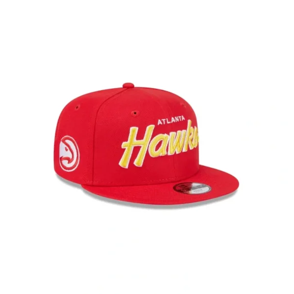 Sale Atlanta Hawks Script Kids 9FIFTY Snapback Hat - KTGCaps - Baseball caps for various teams, purchased online at a discount