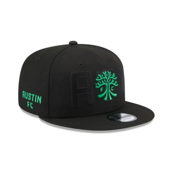 Best Austin FC Black 9FIFTY Snapback Hat - KTGCaps - Baseball caps for various teams, purchased online at a discount