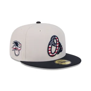 Store Baltimore Orioles Independence Day 2024 59FIFTY Fitted Hat - KTGCaps - Baseball caps for various teams, purchased online at a discount