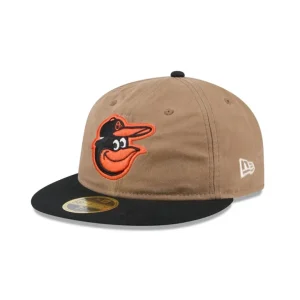 New Baltimore Orioles Wax Canvas Retro Crown 59FIFTY Fitted Hat - KTGCaps - Baseball caps for various teams, purchased online at a discount
