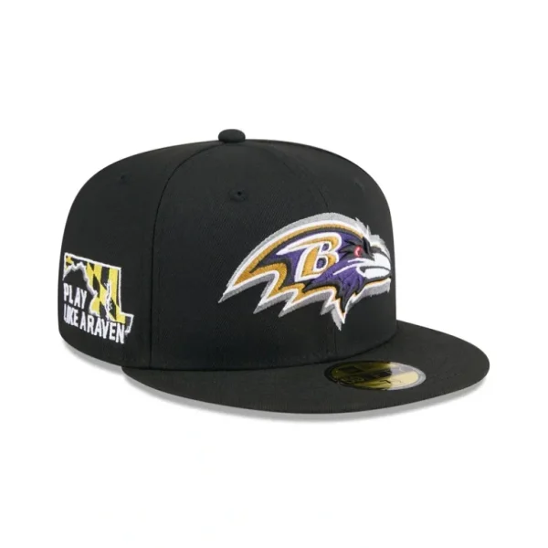 Best Sale Baltimore Ravens 2024 Draft 59FIFTY Fitted Hat - KTGCaps - Baseball caps for various teams, purchased online at a discount