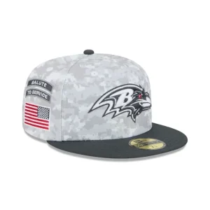 New Baltimore Ravens 2024 Salute to Service 59FIFTY Fitted Hat - KTGCaps - Baseball caps for various teams, purchased online at a discount