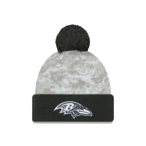 Outlet Baltimore Ravens 2024 Salute to Service Pom Knit Hat - KTGCaps - Baseball caps for various teams, purchased online at a discount