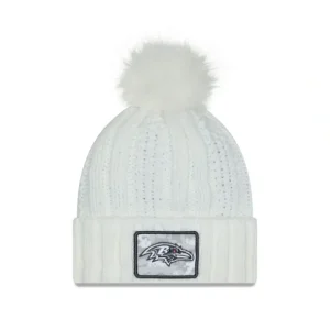 Store Baltimore Ravens 2024 Salute to Service Womens Pom Knit Hat - KTGCaps - Baseball caps for various teams, purchased online at a discount