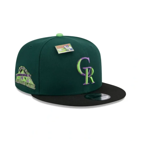 Best Big League Chew X Colorado Rockies Sour Apple 9FIFTY Snapback Hat - KTGCaps - Baseball caps for various teams, purchased online at a discount