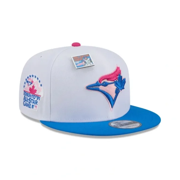 Shop Big League Chew X Toronto Blue Jays Cotton Candy 9FIFTY Snapback Hat - KTGCaps - Baseball caps for various teams, purchased online at a discount