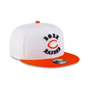 Store Born x Raised Chicago Bears White 9FIFTY Snapback - KTGCaps - Baseball caps for various teams, purchased online at a discount