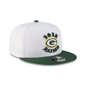 Best Sale Born x Raised Green Bay Packers White 9FIFTY Snapback - KTGCaps - Baseball caps for various teams, purchased online at a discount