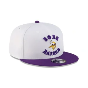 Sale Born x Raised Minnesota Vikings White 9FIFTY Snapback - KTGCaps - Baseball caps for various teams, purchased online at a discount