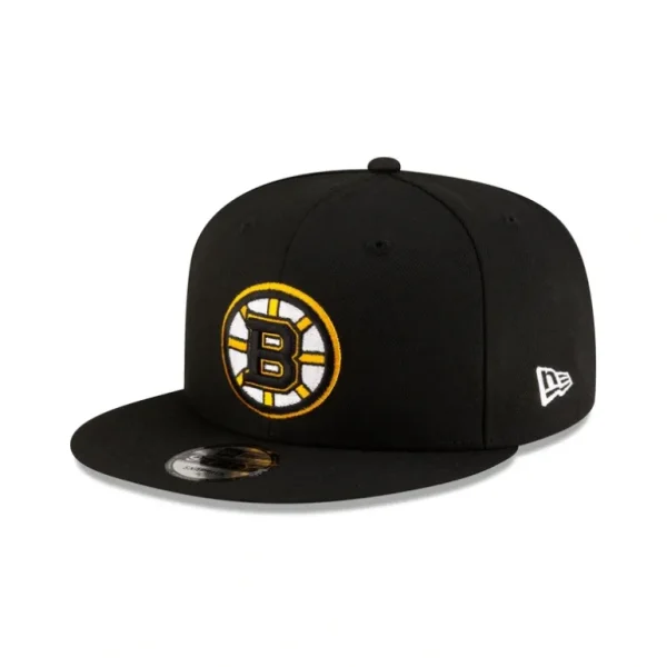 Store Boston Bruins Black 9FIFTY Snapback Hat - KTGCaps - Baseball caps for various teams, purchased online at a discount