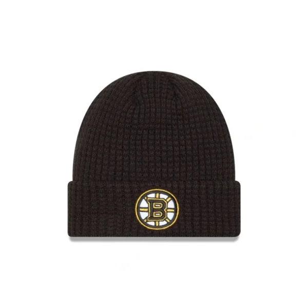 Outlet Boston Bruins Waffle Knit Beanie - KTGCaps - Baseball caps for various teams, purchased online at a discount