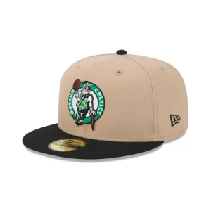 Shop Boston Celtics Camel 59FIFTY Fitted Hat - KTGCaps - Baseball caps for various teams, purchased online at a discount