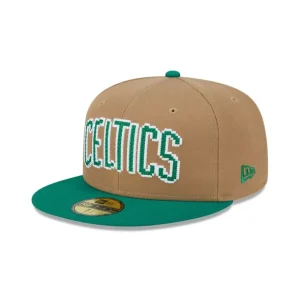 Outlet Boston Celtics Classic 8Bit Wordmark 59FIFTY Fitted Hat - KTGCaps - Baseball caps for various teams, purchased online at a discount