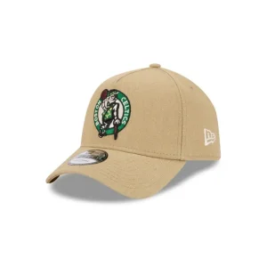Shop Boston Celtics Logo Essentials Khaki 9FORTY AFrame Snapback Hat - KTGCaps - Baseball caps for various teams, purchased online at a discount