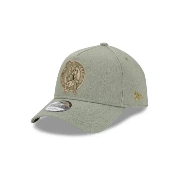Store Boston Celtics Logo Essentials Olive 9FORTY AFrame Snapback Hat - KTGCaps - Baseball caps for various teams, purchased online at a discount