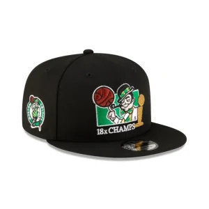 Sale Boston Celtics 18x Champs Lucky Black 9FIFTY Snapback Hat - KTGCaps - Baseball caps for various teams, purchased online at a discount