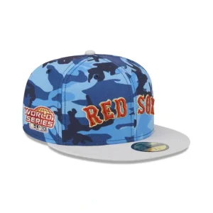 Best Boston Red Sox Blue Camo 59FIFTY Fitted Hat - KTGCaps - Baseball caps for various teams, purchased online at a discount