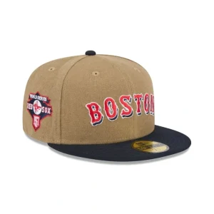 Best Boston Red Sox Canvas Crown 59FIFTY Fitted Hat - KTGCaps - Baseball caps for various teams, purchased online at a discount