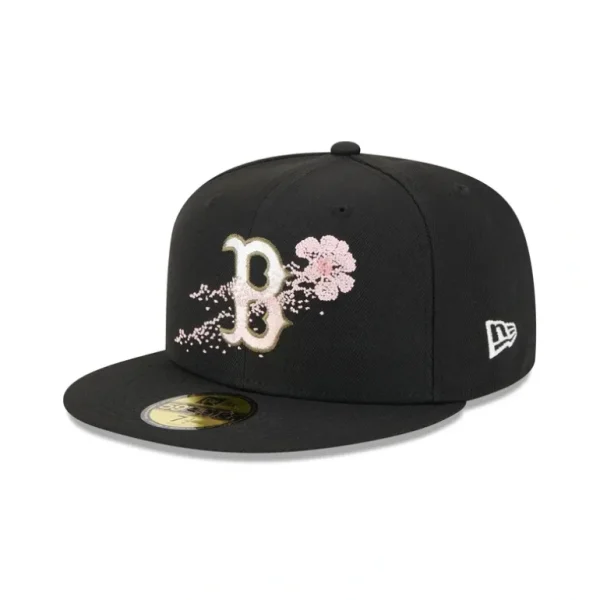 Online Boston Red Sox Dotted Floral 59FIFTY Fitted Hat - KTGCaps - Baseball caps for various teams, purchased online at a discount