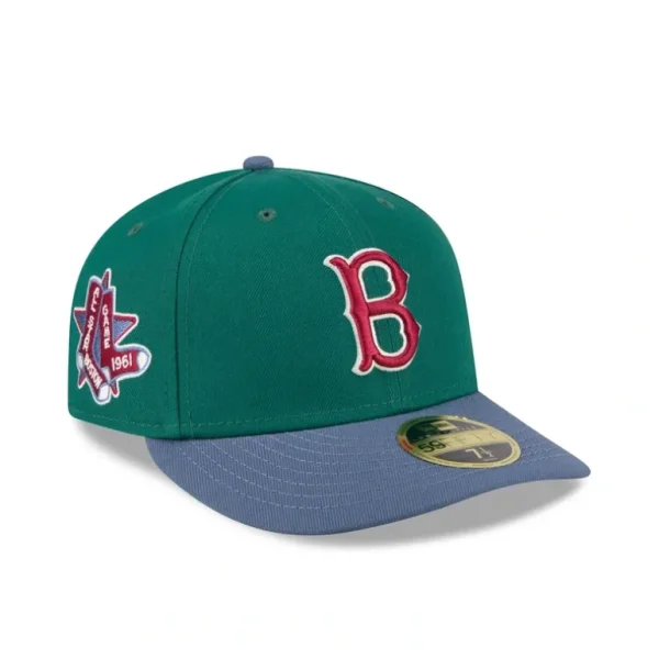 New Boston Red Sox Green Gemstone Low Profile 59FIFTY Fitted Hat - KTGCaps - Baseball caps for various teams, purchased online at a discount