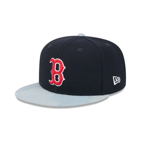 New Boston Red Sox Patch Denim 59FIFTY Fitted Hat - KTGCaps - Baseball caps for various teams, purchased online at a discount