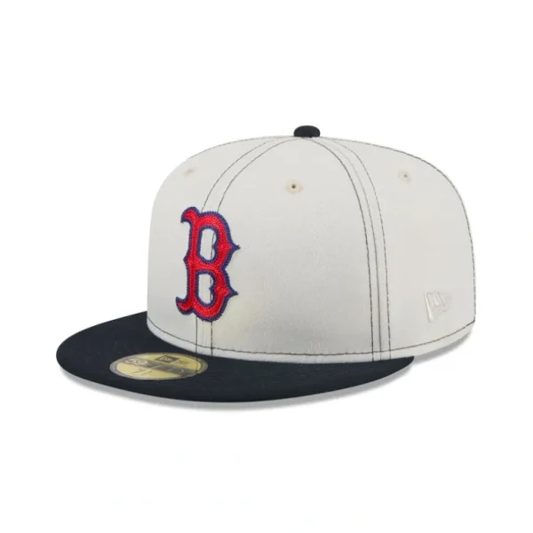 Best Sale Boston Red Sox Sandy Linen 59FIFTY Fitted Hat - KTGCaps - Baseball caps for various teams, purchased online at a discount