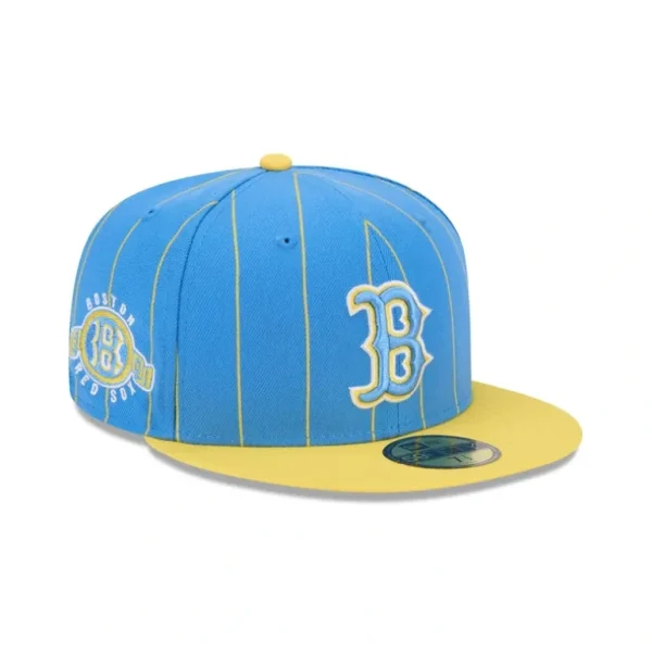 Best Sale Boston Red Sox Throwback Pinstripe 59FIFTY Fitted Hat - KTGCaps - Baseball caps for various teams, purchased online at a discount