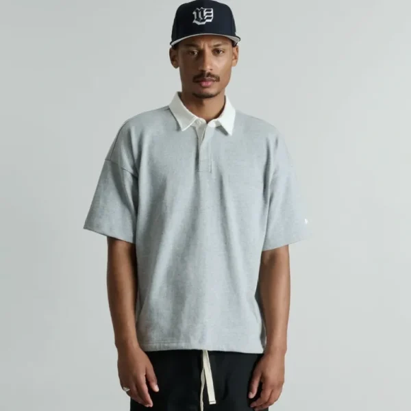Sale Brand New Era Alden Heather Gray Rugby Shirt - KTGCaps - Baseball caps for various teams, purchased online at a discount