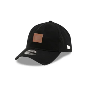 Best Sale Brand New Era Forge Leather Patch Black 9FORTY AFrame Adjustable Hat - KTGCaps - Baseball caps for various teams, purchased online at a discount