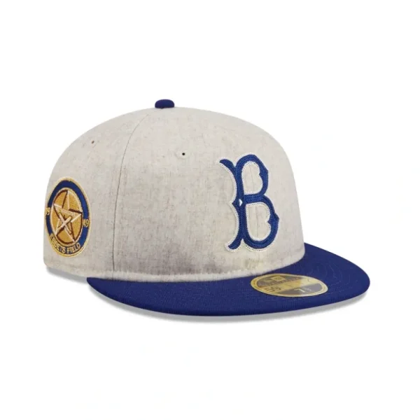 Fashion Brooklyn Dodgers Melton Wool Retro Crown 59FIFTY Fitted Hat - KTGCaps - Baseball caps for various teams, purchased online at a discount