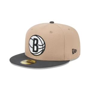 Outlet Brooklyn Nets Camel 59FIFTY Fitted Hat - KTGCaps - Baseball caps for various teams, purchased online at a discount