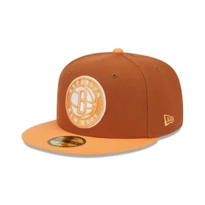 Sale Brooklyn Nets Color Pack Earthy Brown 59FIFTY Fitted Hat - KTGCaps - Baseball caps for various teams, purchased online at a discount