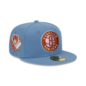 Outlet Brooklyn Nets Color Pack Faded Blue 59FIFTY Fitted Hat - KTGCaps - Baseball caps for various teams, purchased online at a discount