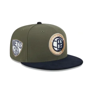 Best Sale Brooklyn Nets Olive Green 59FIFTY Fitted Hat - KTGCaps - Baseball caps for various teams, purchased online at a discount