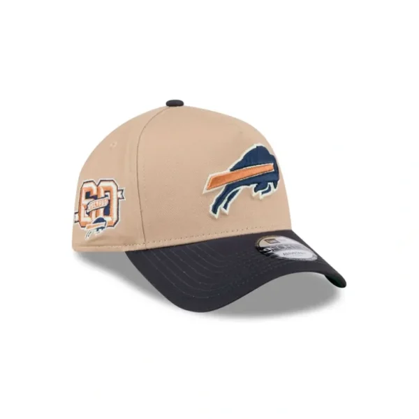 Flash Sale Buffalo Bills Beige Khaki 9FORTY AFrame Snapback Hat - KTGCaps - Baseball caps for various teams, purchased online at a discount