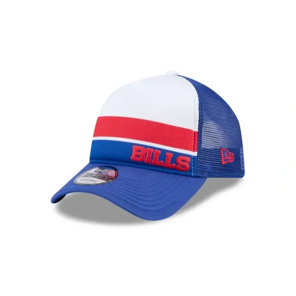 Online Buffalo Bills Color Block 9FORTY AFrame Trucker Snapback Hat - KTGCaps - Baseball caps for various teams, purchased online at a discount