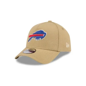Outlet Buffalo Bills Logo Essentials Khaki 9FORTY AFrame Snapback Hat - KTGCaps - Baseball caps for various teams, purchased online at a discount