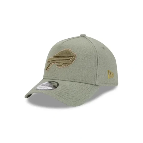New Buffalo Bills Logo Essentials Olive 9FORTY AFrame Snapback Hat - KTGCaps - Baseball caps for various teams, purchased online at a discount