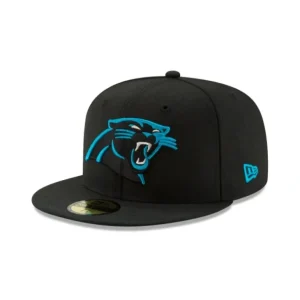 Shop Carolina Panthers Black 59FIFTY Fitted Hat - KTGCaps - Baseball caps for various teams, purchased online at a discount