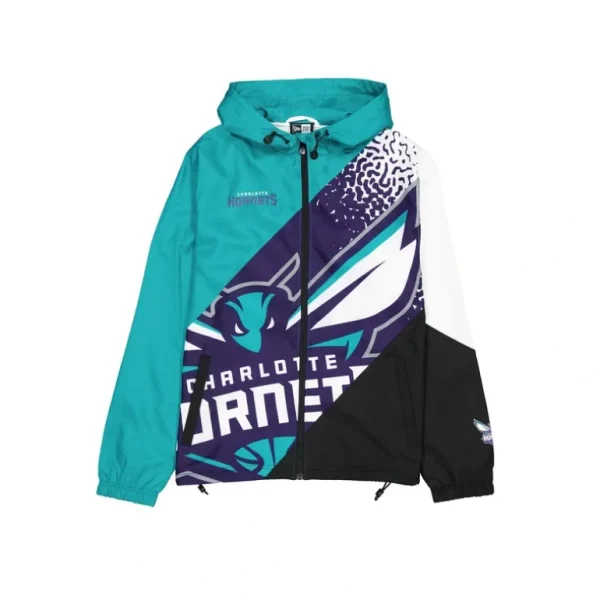 Sale Charlotte Hornets Sport Classics Color Block Windbreaker - KTGCaps - Baseball caps for various teams, purchased online at a discount