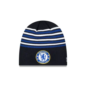 Online Chelsea FC Lion Crest Stripe Blue Knit Beanie Hat - KTGCaps - Baseball caps for various teams, purchased online at a discount