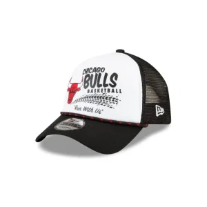 Store Chicago Bulls 2024 Rally Drive White 9FORTY AFrame Trucker Hat - KTGCaps - Baseball caps for various teams, purchased online at a discount