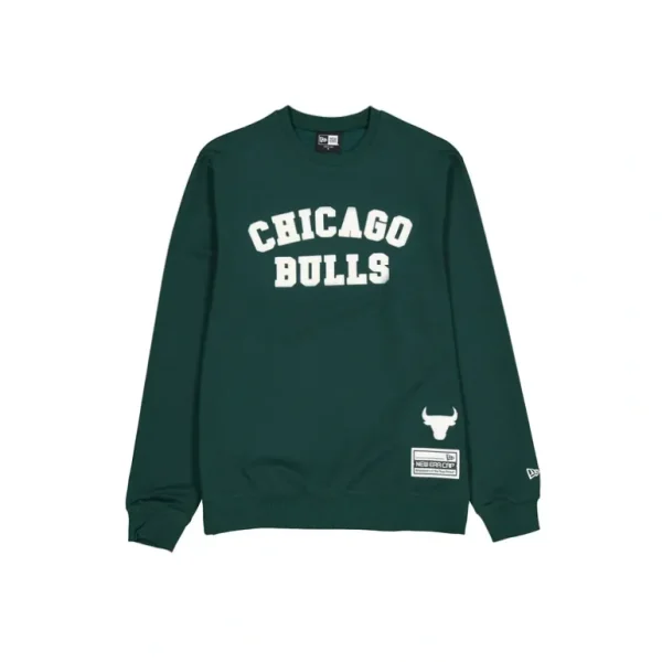 Shop Chicago Bulls Dark Green Logo Select Crewneck - KTGCaps - Baseball caps for various teams, purchased online at a discount