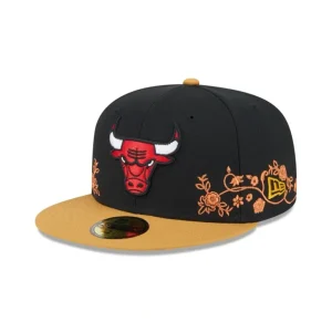 Outlet Chicago Bulls Floral Vine 59FIFTY Fitted Hat - KTGCaps - Baseball caps for various teams, purchased online at a discount