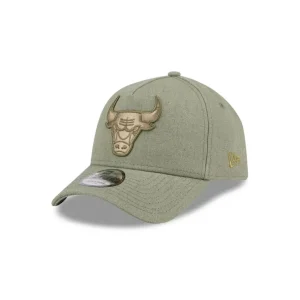 Sale Chicago Bulls Logo Essentials Olive 9FORTY AFrame Snapback Hat - KTGCaps - Baseball caps for various teams, purchased online at a discount