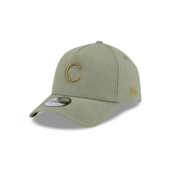 Sale Chicago Cubs Logo Essentials Olive 9FORTY AFrame Snapback Hat - KTGCaps - Baseball caps for various teams, purchased online at a discount
