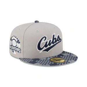 Best Chicago Cubs Pattern Denim 59FIFTY Fitted Hat - KTGCaps - Baseball caps for various teams, purchased online at a discount